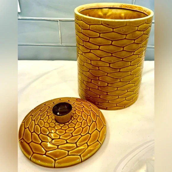 Vintage Royal Sealy Japan Rooster Brown Large Canister Covered.  9.5” tall - Picture 6 of 6